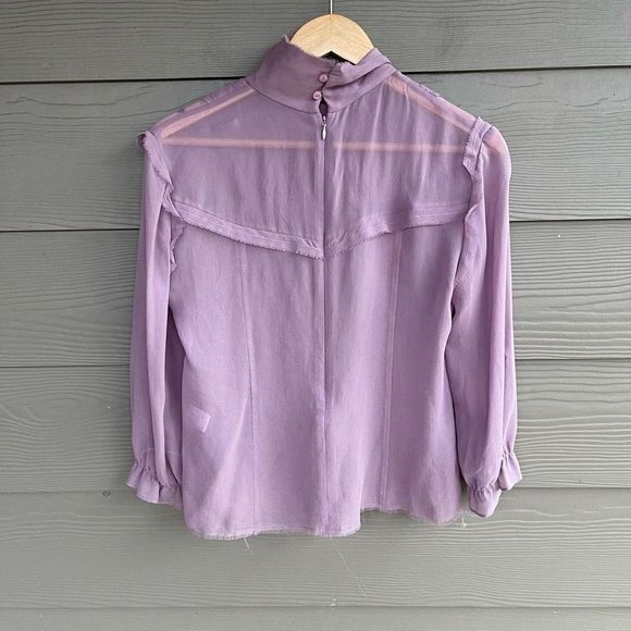 Adrienne Vittadini lilac long sleeve blouse - Picture 5 of 5